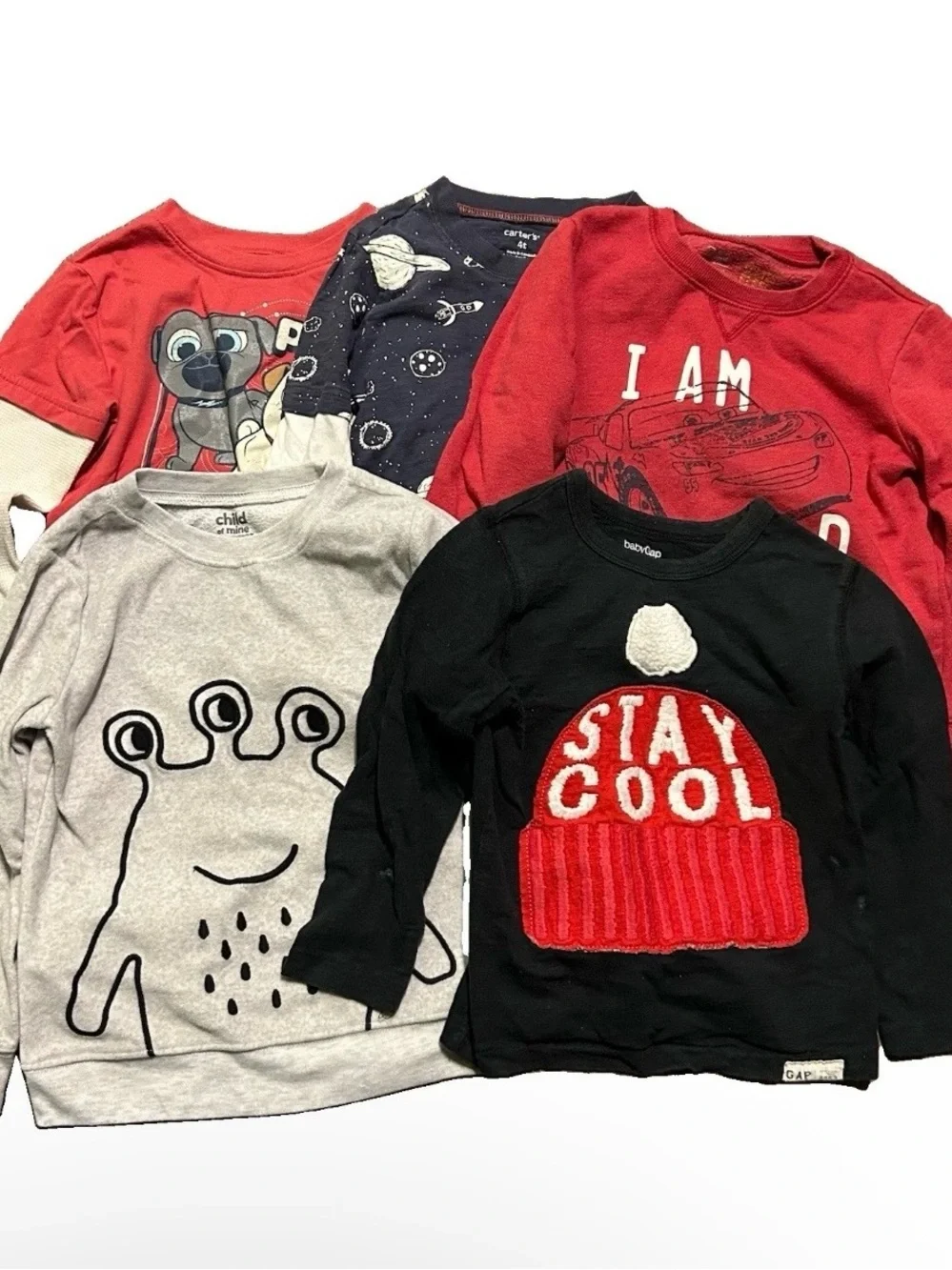 Toddler Boy Long Sleeve Winter Tops Gap Disney Cars Size 4T